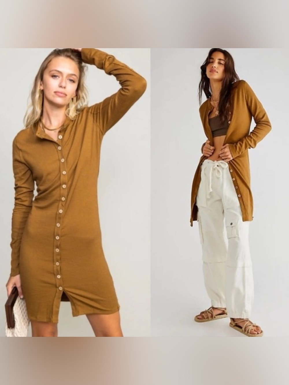 FREE PEOPLE WE THE FREE BUTTON DOWN DUSTER CARDI/DRESS